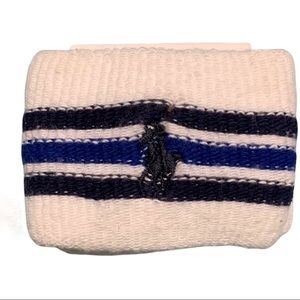 POLO RALPH LAUREN sweat bands white w/nave stripes and pony logo small kids